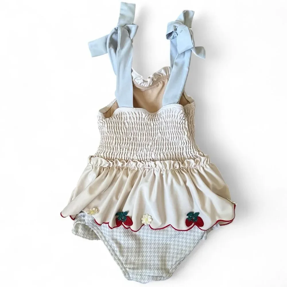 Petit Main Strawberry One-Piece Swimsuit Toddler Girls Size 110cm (4T–5T)